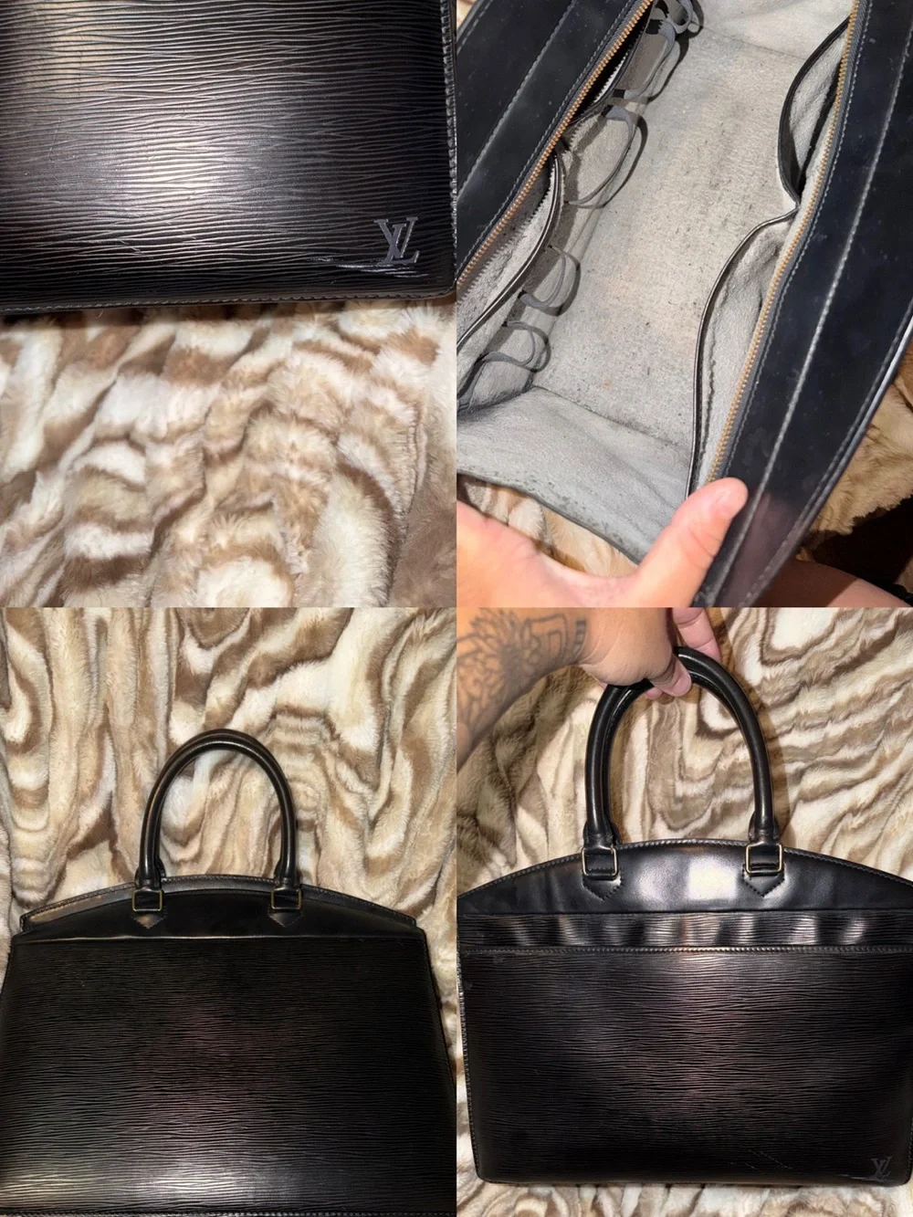 Louis Vuitton Black Epi Leather Top-Handle Briefcase with Subtle LV Monogram